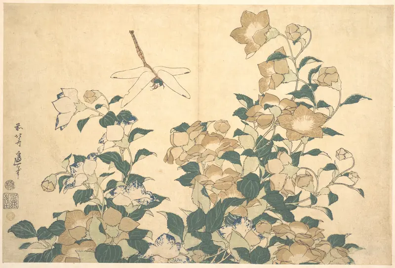 Dragonfly and Bellflower