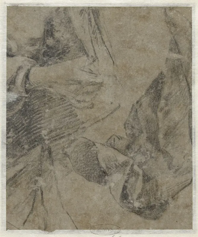 Draperiestudie en een hand Wall Art by Unknown - High-Resolution Digital Print