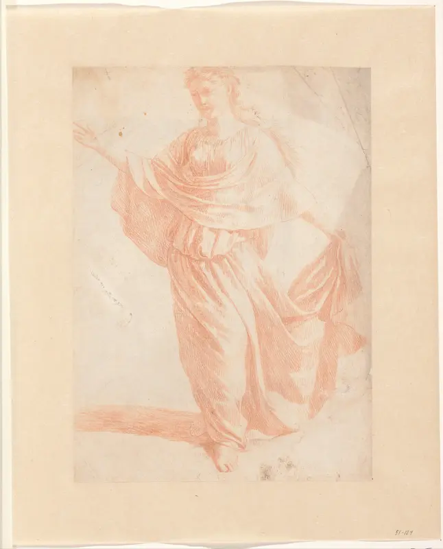 Draperiestudie van voortschrijdende vrouw Wall Art by Bernard Picart - High-Resolution Digital Print