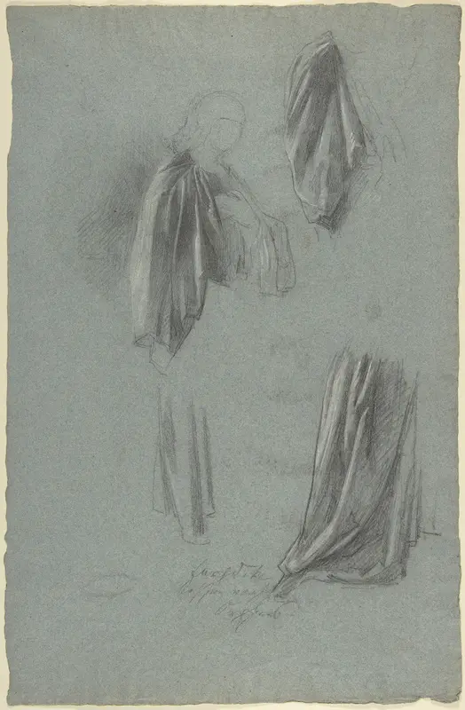 Drapery Studies (recto); Drapery Studies (verso) Wall Art by Anselm Feuerbach - High-Resolution Digital Print