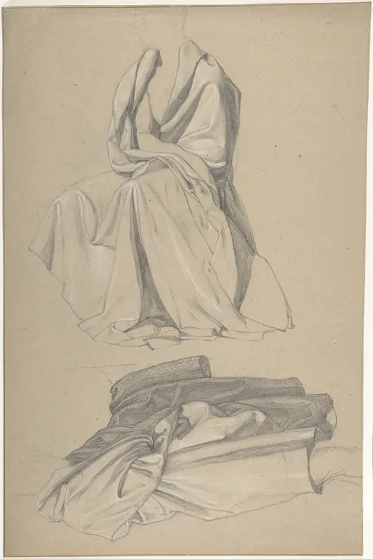 Drapery Study Wall Art by Alfred Rethel - High-Resolution Digital Print