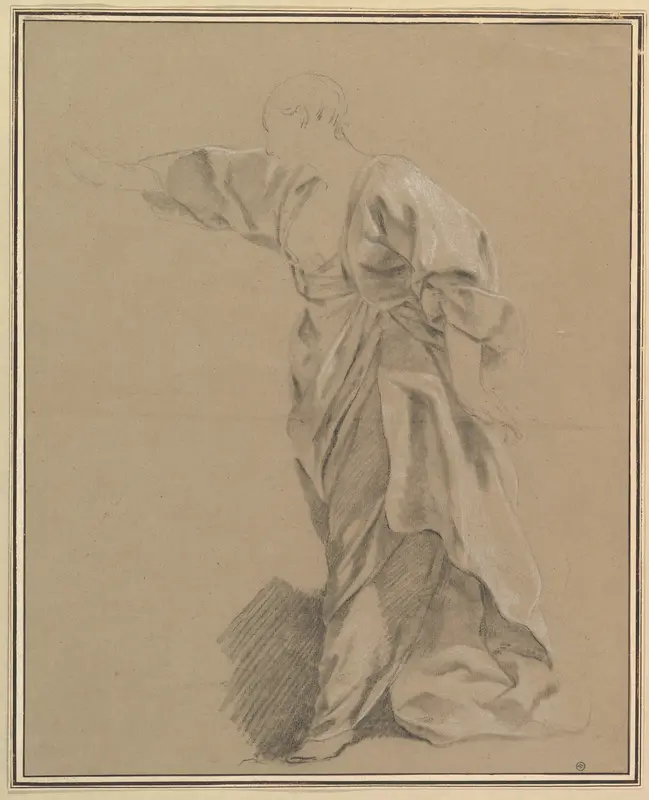 Drapery Study of a Woman with an Outstretched Arm Wall Art by Louis Lagrenée - High-Resolution Digital Print