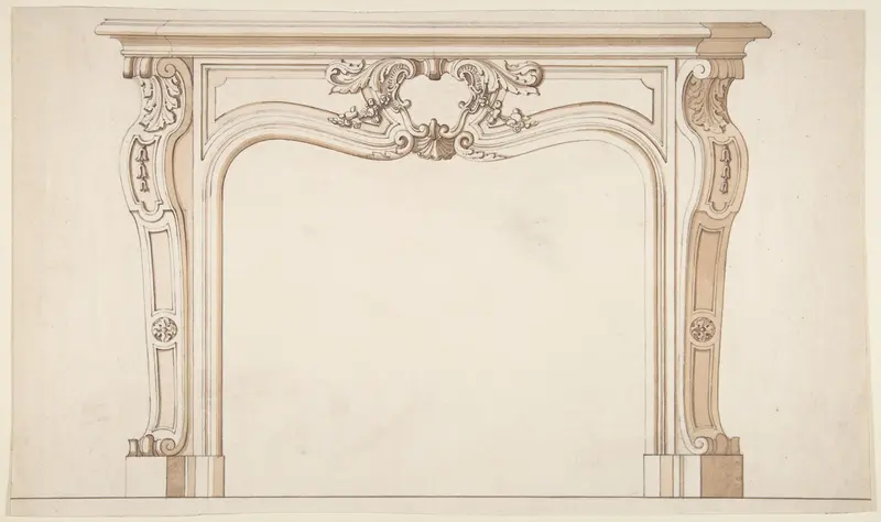 Drawing for a Chimney-piece Wall Art by Delorme - High-Resolution Digital Print