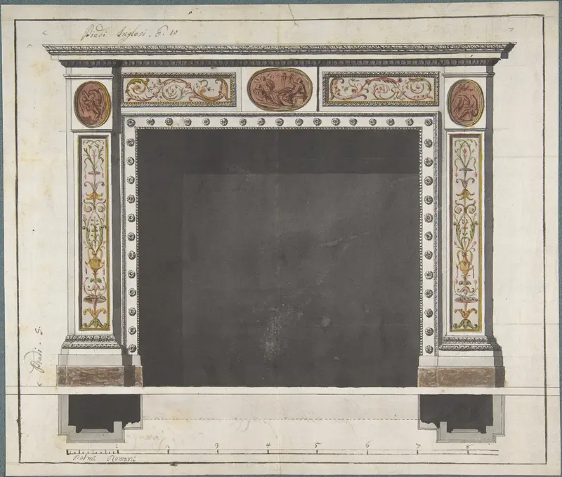 Drawing for a Mantelpiece Wall Art by Anonymous, Italian, 18th century - High-Resolution Digital Print