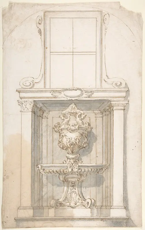 Drawing for a Wall-Decoration Wall Art by Anonymous, Italian, 18th century - High-Resolution Digital Print