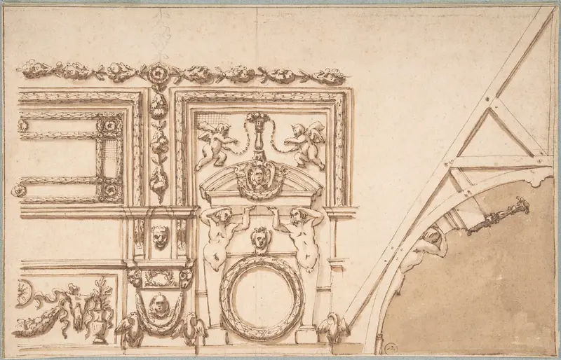 Drawing for Ceiling Decoration Wall Art by Anonymous, Italian, 17th century - High-Resolution Digital Print