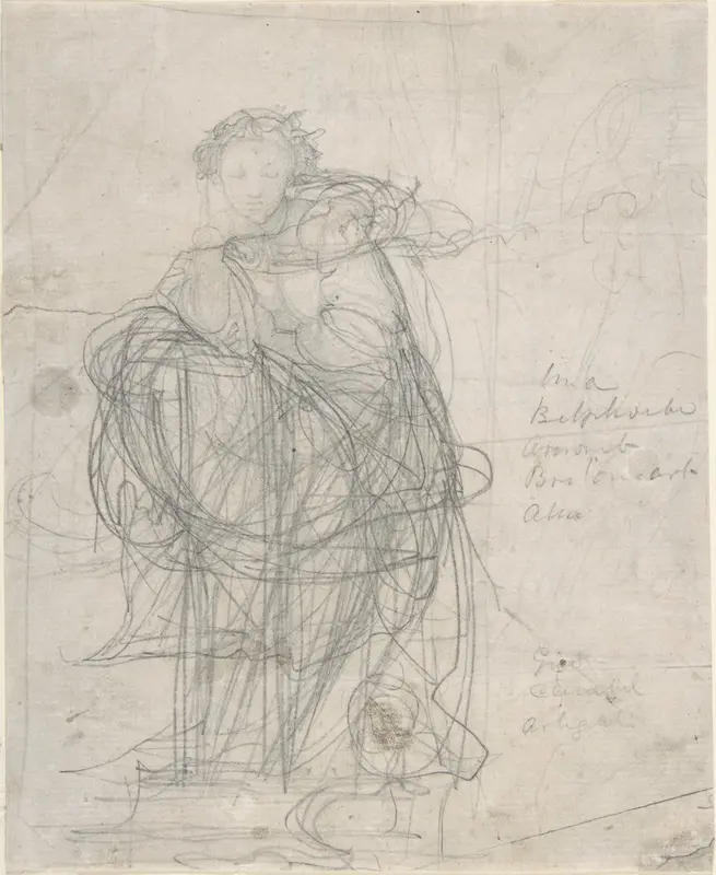 Drawing for Spencer's Fairie Queene Wall Art by Alfred George Stevens - High-Resolution Digital Print