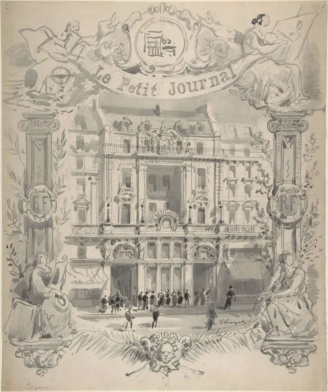 Drawing for title page "Le Petit Journal" Wall Art by Hubert Clerget - High-Resolution Digital Print