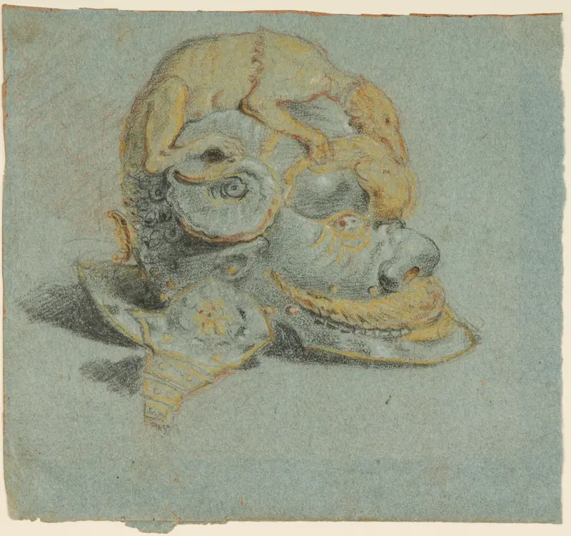 Drawing of a Parade Helmet Wall Art by Unknown - High-Resolution Digital Print