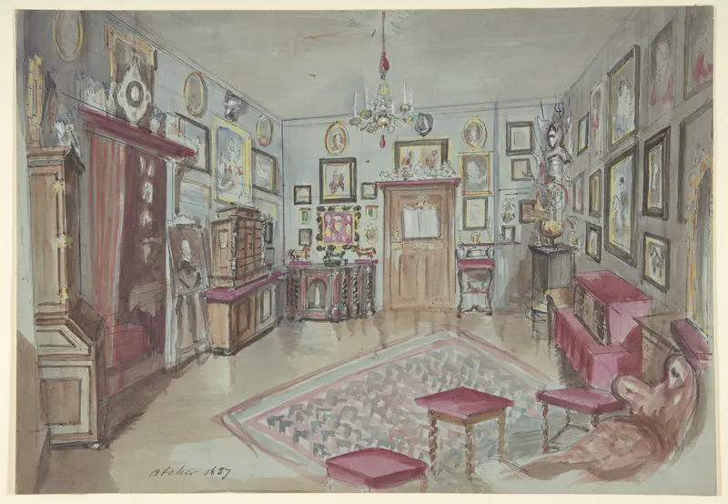 Drawing of an Interior: Atelier Wall Art by Anonymous, French, 19th century - High-Resolution Digital Print