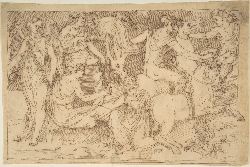 Drawing of Bas-Relief Wall Art by Anonymous, Italian, 16th century - High-Resolution Digital Print
