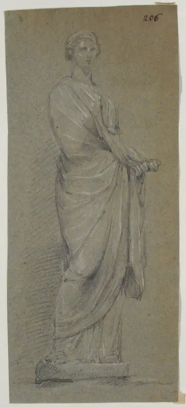 Drawing of Female Statue Wall Art by Anonymous, French, 18th century - High-Resolution Digital Print