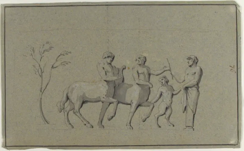 Drawing of Group of Centaurs Wall Art by Anonymous, French, 18th century - High-Resolution Digital Print