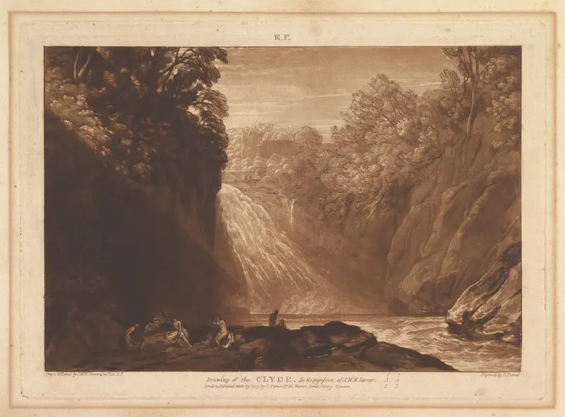 Drawing of the Clyde (Liber Studiorum, part IV, plate 18) Wall Art by Joseph Mallord William Turner - High-Resolution Digital Print