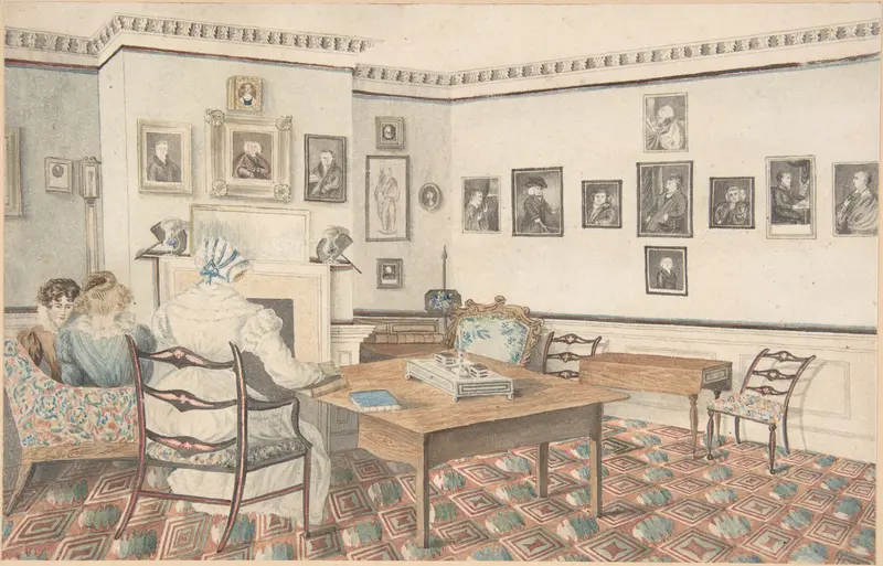 Drawing Room at Hatton, Warwickshire Wall Art by Granddaughters of Dr. Samuel Parr - High-Resolution Digital Print
