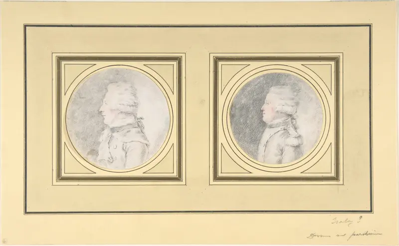Drawings for Portrait Engraving of a Man Wall Art by Anonymous, French, 18th century - High-Resolution Digital Print