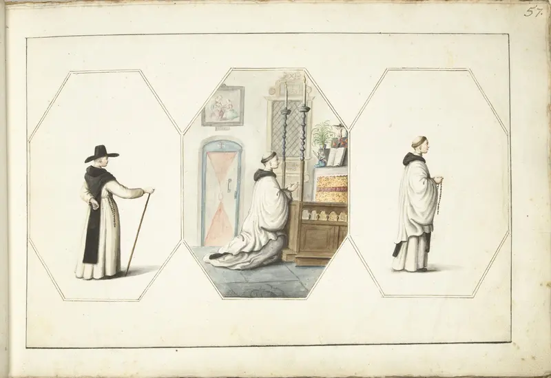 Drie broeders in achthoekige kaders Wall Art by Gesina ter Borch - High-Resolution Digital Print