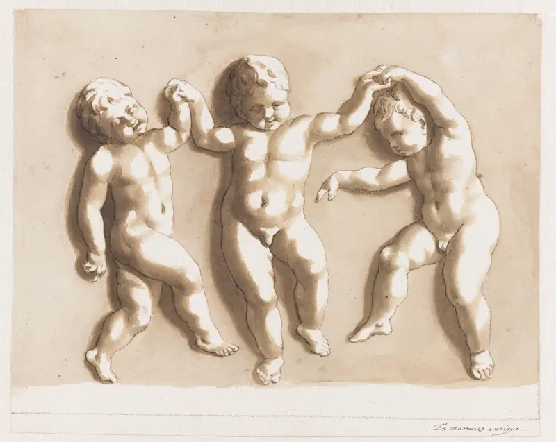 Drie dansende kinderen Wall Art by Jan de Bisschop - High-Resolution Digital Print