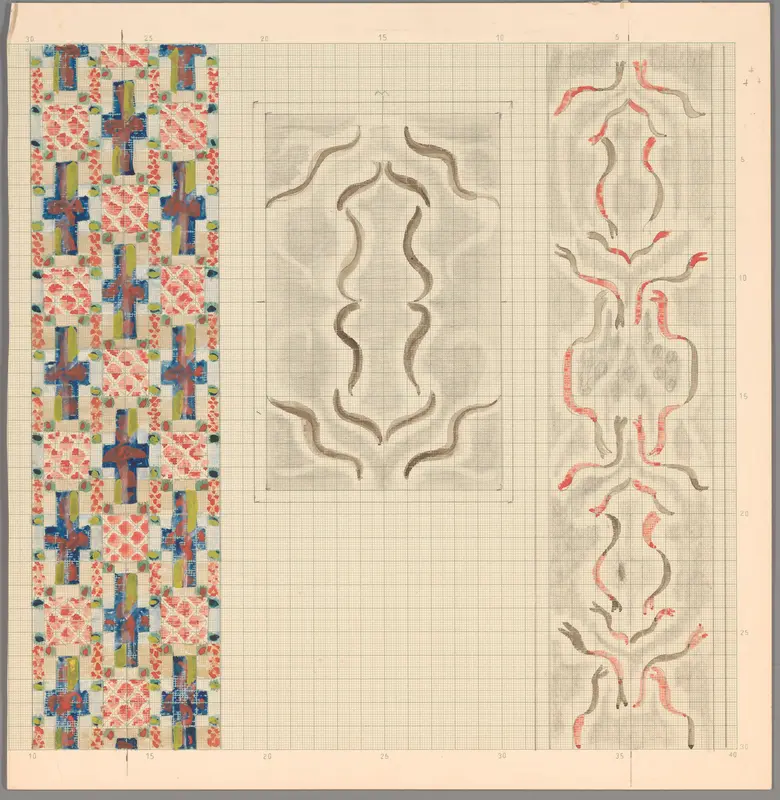 Drie decoratieve ontwerpen Wall Art by Carel Adolph Lion Cachet - High-Resolution Digital Print