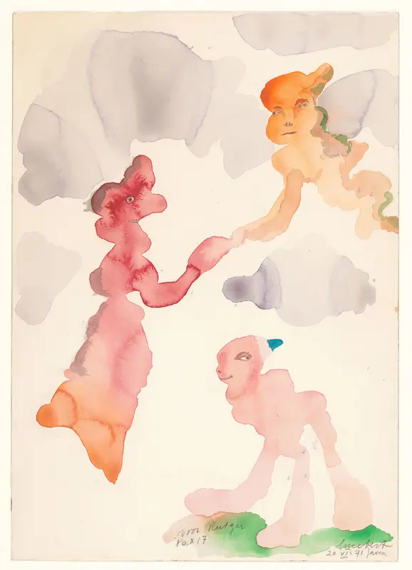 Drie fantastiewezens Wall Art by Lucebert - High-Resolution Digital Print
