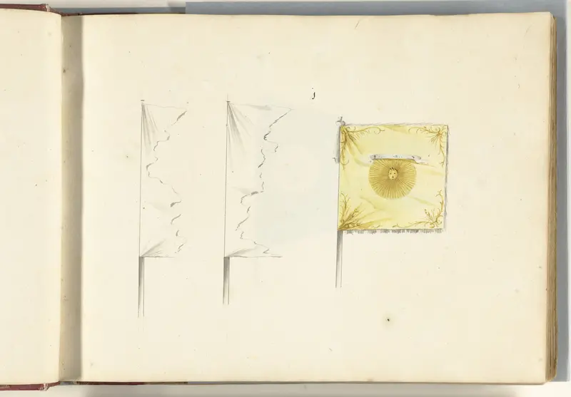 Drie Franse vaandels veroverd in de slag bij Spierbach, 1703 Wall Art by anonymous - High-Resolution Digital Print