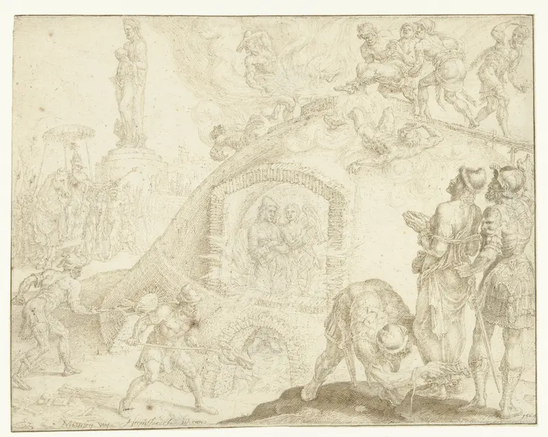 Drie jongelingen in de vuuroven Wall Art by Maarten van Heemskerck - High-Resolution Digital Print