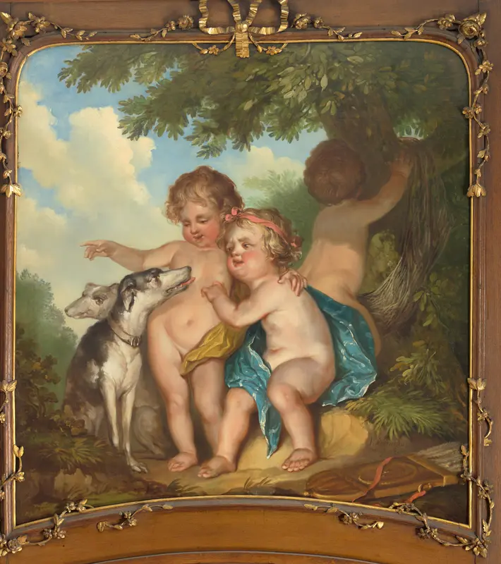 Drie kinderen met twee honden Wall Art by Jurriaan Andriessen - High-Resolution Digital Print
