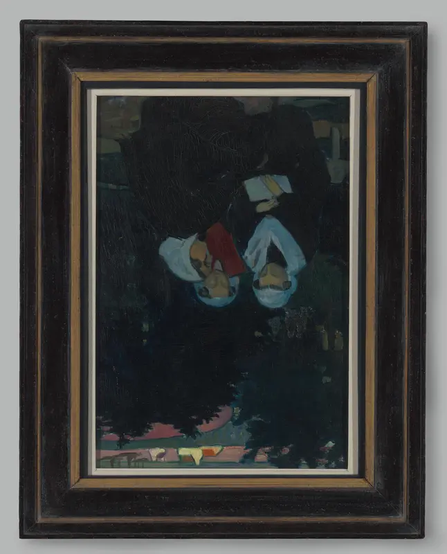 Drie lezende vrouwen in een tuin Wall Art by Unknown - High-Resolution Digital Print
