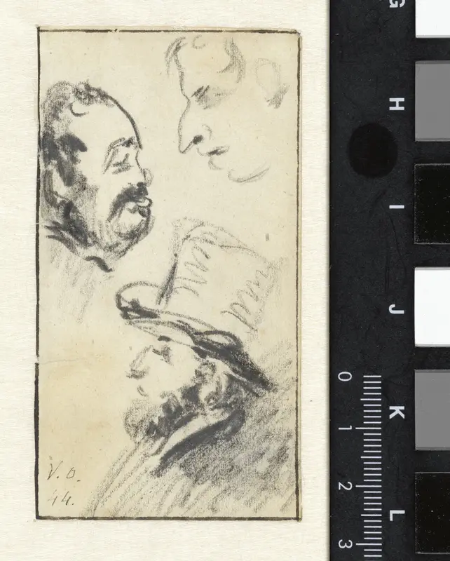 Drie mannenhoofden Wall Art by Georgius Jacobus Johannes van Os - High-Resolution Digital Print