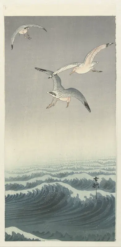 Drie meeuwen Wall Art by Adachi Toyohisa - High-Resolution Digital Print