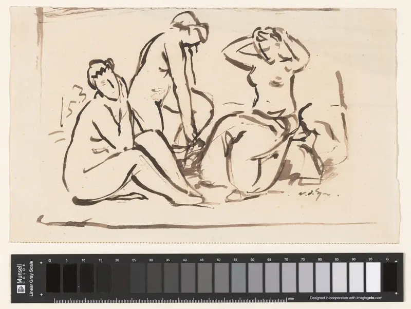 Drie naakte vrouwen Wall Art by Unknown - High-Resolution Digital Print