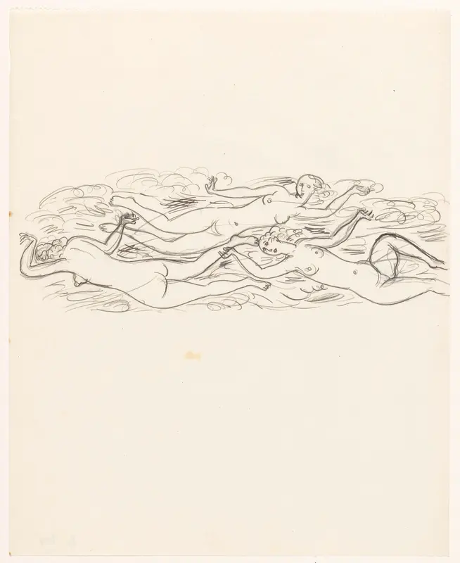 Drie naakte vrouwen, zwemmend Wall Art by Leo Gestel - High-Resolution Digital Print