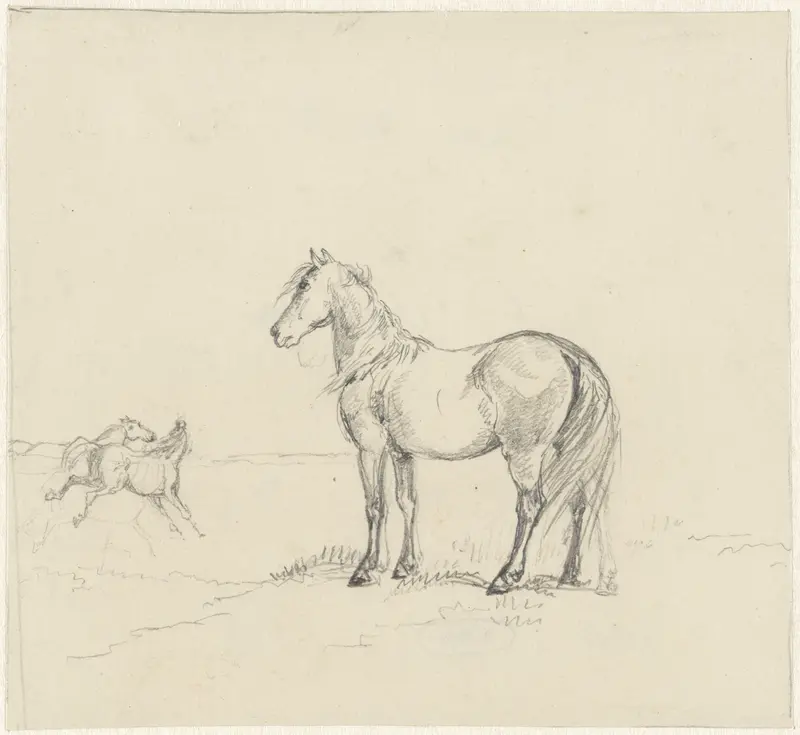 Drie paarden in een wei Wall Art by Christiaan Wilhelmus Moorrees - High-Resolution Digital Print