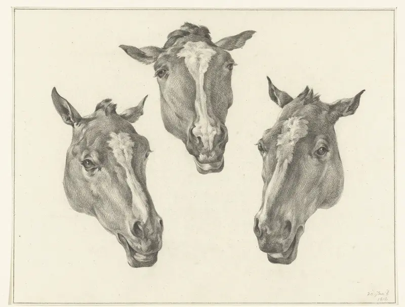 Drie paardenhoofden Wall Art by Jean Bernard - High-Resolution Digital Print