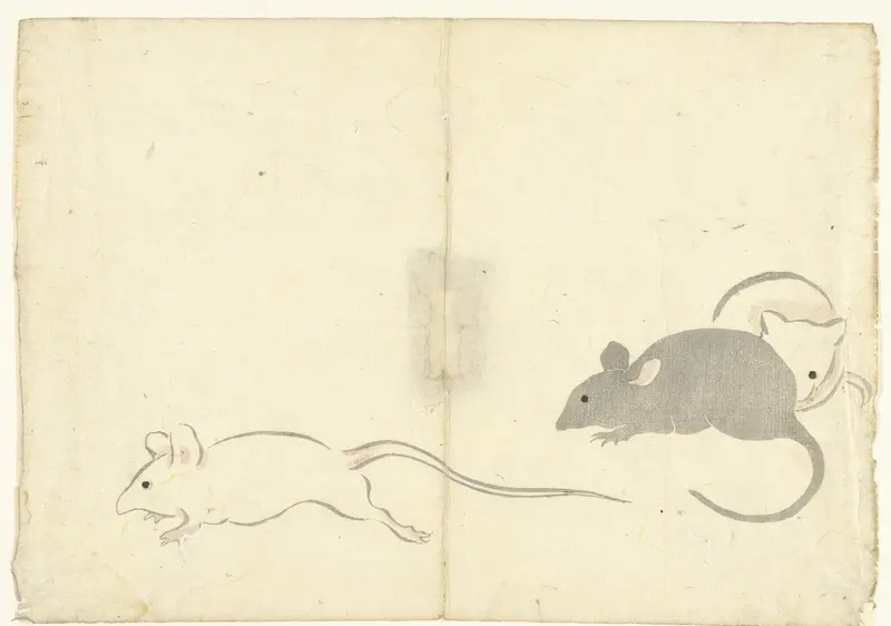Drie ratten Wall Art by Nakamura Hôchû - High-Resolution Digital Print