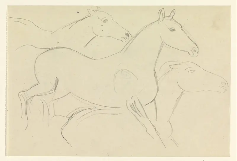 Drie rennende paarden Wall Art by Leo Gestel - High-Resolution Digital Print