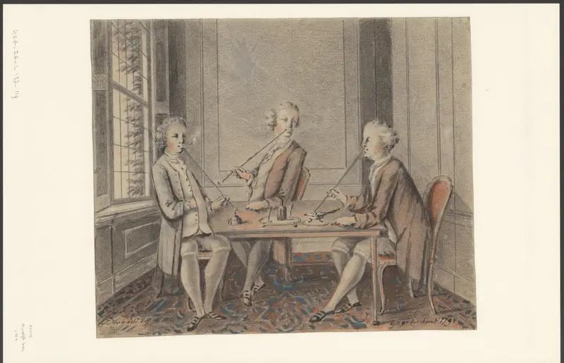 Drie rokende mannen Wall Art by Unknown - High-Resolution Digital Print