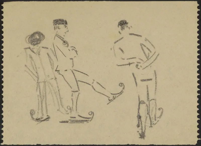 Drie schaatsende mannen Wall Art by Gerrit Willem Dijsselhof - High-Resolution Digital Print