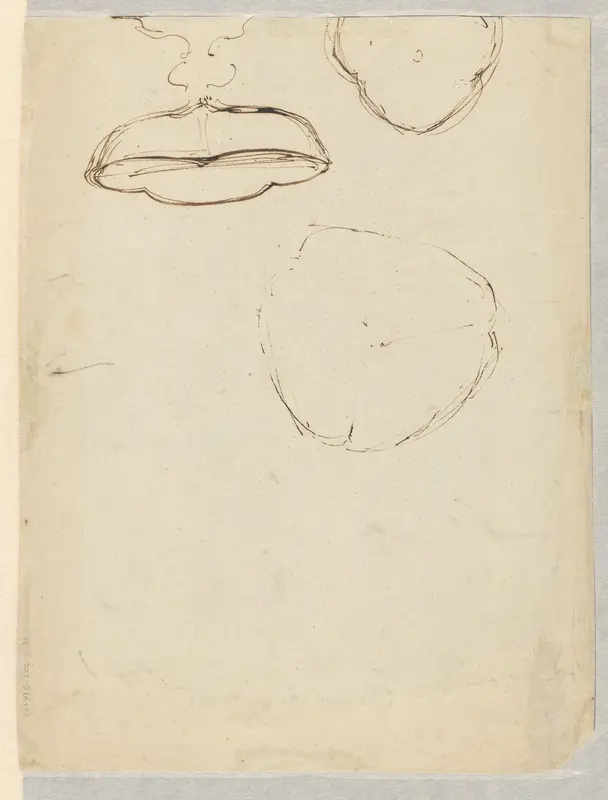 Drie schetsen, waarvan twee voor een gelobde coupe Wall Art by Jean-Jacques Feuchère - High-Resolution Digital Print
