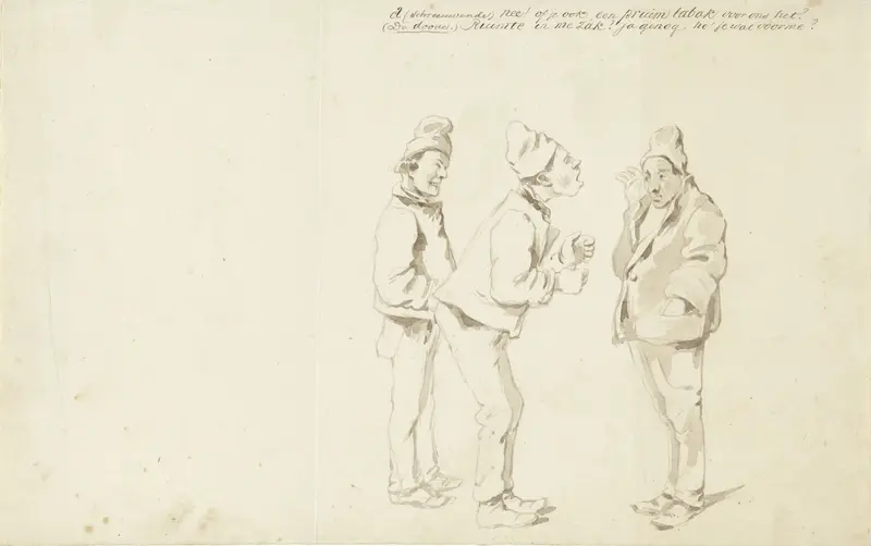 Drie staande mannen Wall Art by Pieter van Loon - High-Resolution Digital Print