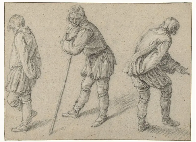 Drie staande mannen Wall Art by Jacques de Gheyn (II) - High-Resolution Digital Print