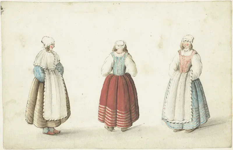 Drie staande vrouwen Wall Art by Gesina ter Borch - High-Resolution Digital Print