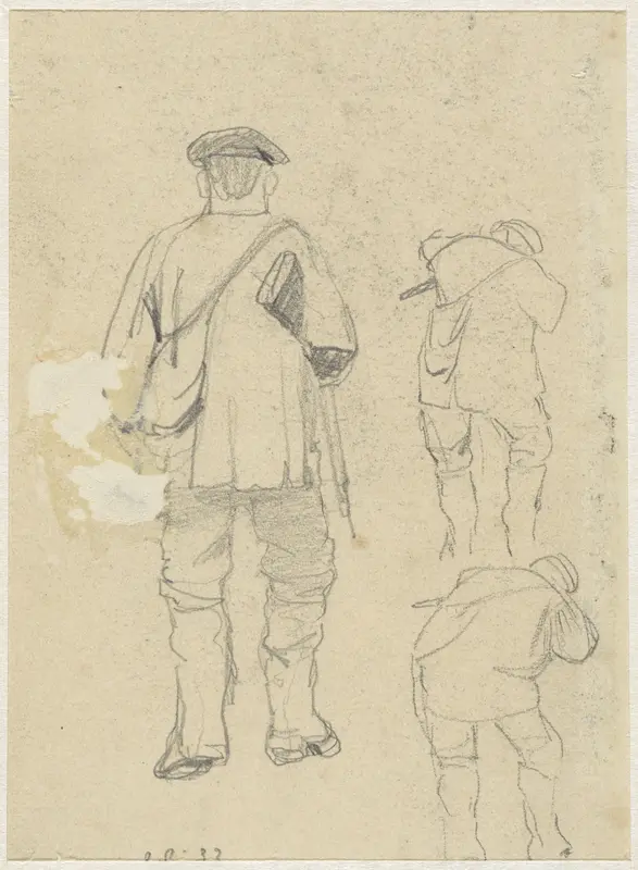 Drie studies van een jager Wall Art by Coen Metzelaar - High-Resolution Digital Print