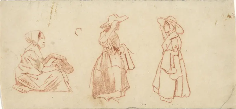 Drie studies van vrouwen Wall Art by Johannes Bosboom - High-Resolution Digital Print