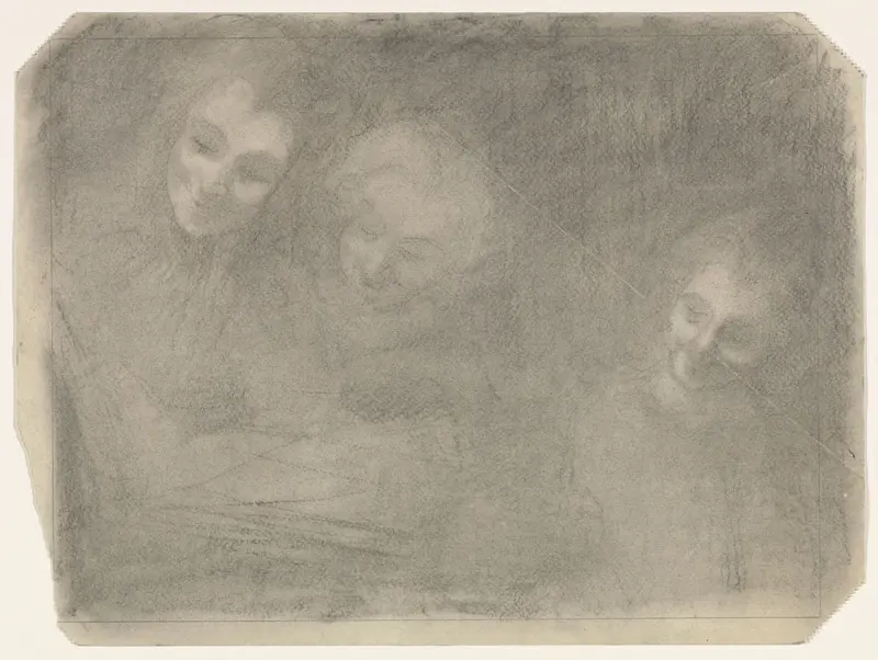 Drie vrouwenhoofden Wall Art by Carel Adolph Lion Cachet - High-Resolution Digital Print