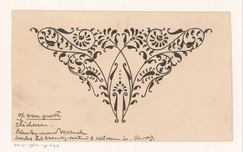 Driehoekig vignet met bladmotief Wall Art by Reinier Willem Petrus de Vries (1874-1953) - High-Resolution Digital Print