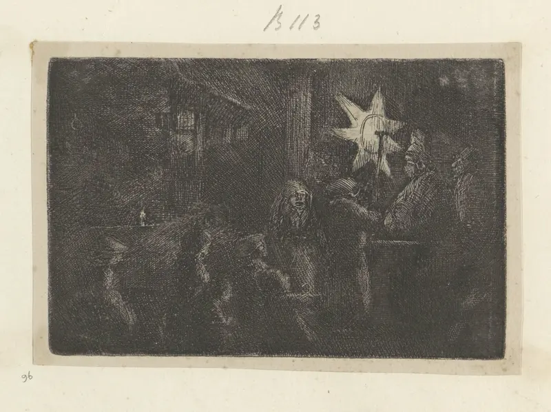 Driekoningen: een nachtstuk Wall Art by Henry Louis Basan - High-Resolution Digital Print