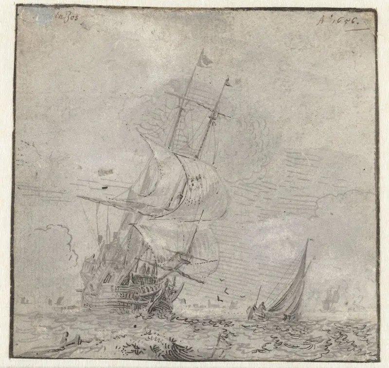 Driemaster met volle zeilen Wall Art by Caspar van den Bos - High-Resolution Digital Print