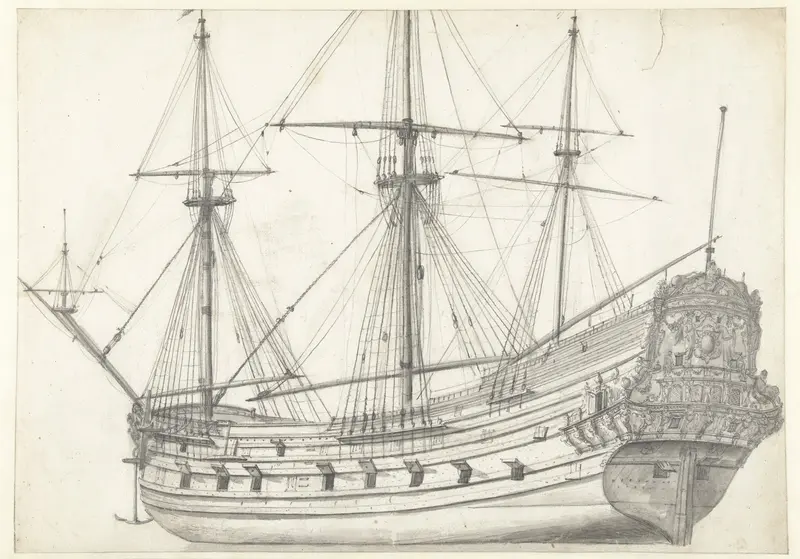 Driemaster van de Amsterdamse Admiraliteit Wall Art by Jan Abrahamsz. Beerstraten - High-Resolution Digital Print