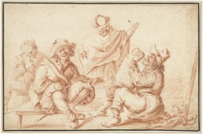 Drinkende krijgslieden in een interieur Wall Art by Unknown - High-Resolution Digital Print